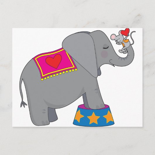 Elephant en muis briefkaart (Voorkant)