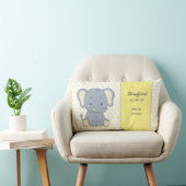 Elephant en Polka dots, Geel en Grijs Baby S Kussen (Stoel)