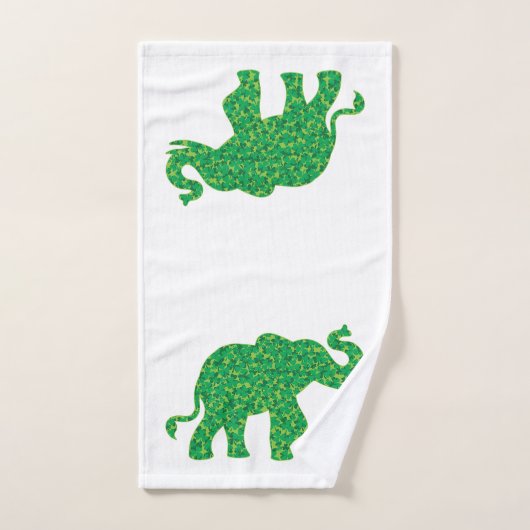 Eléphant en Shamrock (Serviette à main)