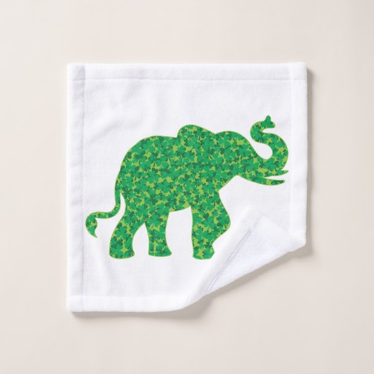 Eléphant en Shamrock (Gant de toilette)