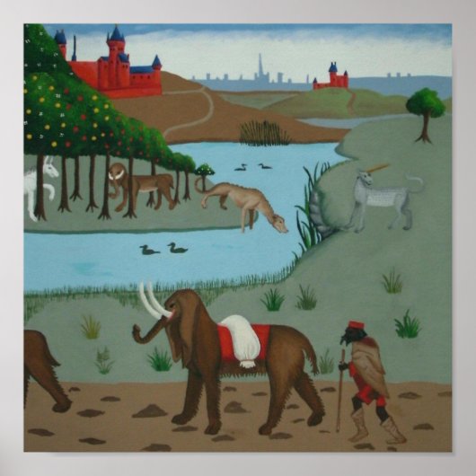 Elephant en Unicorn Poster (Voorkant)