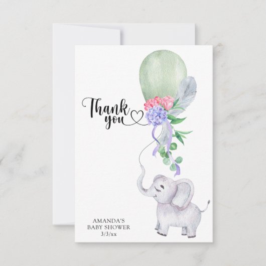 Éléphant et ballon Merci (Devant)
