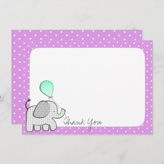 Eléphant et ballons Magenta Merci (Devant / Derrière)