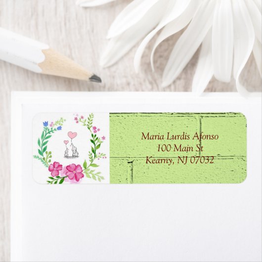 Eléphant étiquette de adresse (En situation)