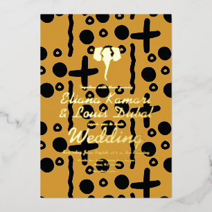 Elephant Etnische Afrikaanse Indische bruiloft gep Folie Uitnodiging