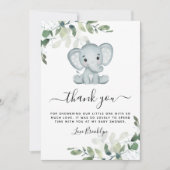 Elephant Eucalyptus Baby shower Bedankkaart (Voorkant)