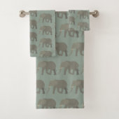 Elephant Exotique Animal Motif Sage Vert (En situation)