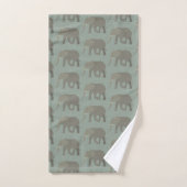 Elephant Exotique Animal Motif Sage Vert (Serviette à main)