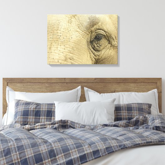 Elephant Eye Closeup Canvas Print (Insitu (Slaapkamer))