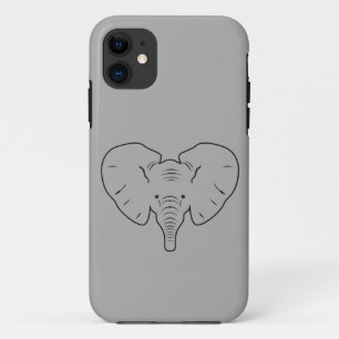 Elephant face silhouet iPhone 11 hoesje