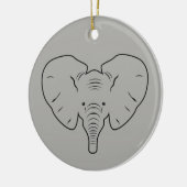Elephant face silhouet keramisch ornament (Links)