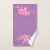 Eléphant fait dans les Coeurs Roses (Serviette à main)