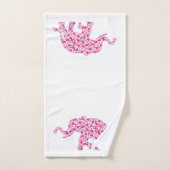 Eléphant fait de Coeurs Roses (Serviette à main)
