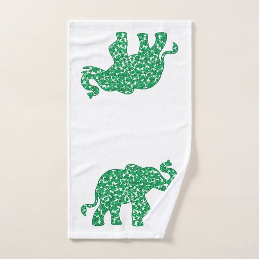 Eléphant fait de Shamrocks (Serviette à main)