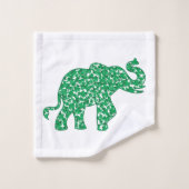 Eléphant fait de Shamrocks (Gant de toilette)