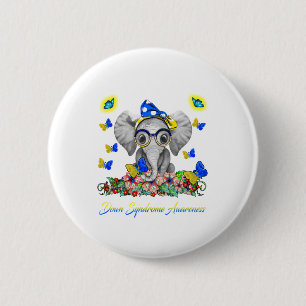 Elephant Faith Hope Love Down Syndroeness Ronde Button 5,7 Cm