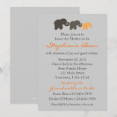 Elephant Family Invitation Kaart (Voorkant / Achterkant)