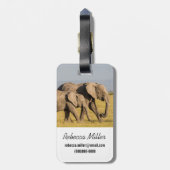 Elephant Family Walking Bagagelabel (Achterkant verticaal)
