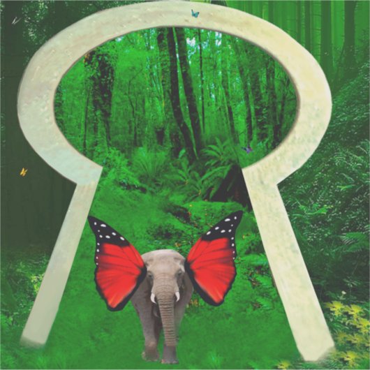 Elephant Fantasy Sticker (Voorkant)