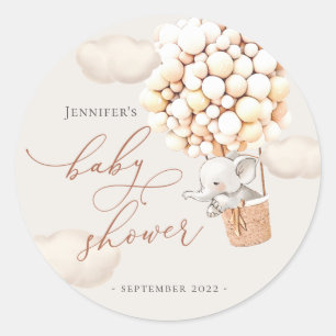 Elephant Favor Tags! Baby shower Klassieke Ronde S Sticker