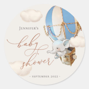 Elephant Favor Tags! Baby shower Klassieke Ronde S Sticker