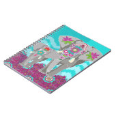 Elephant Festival notebook - turquoise Ikat Notitieboek (Linkerzijde)