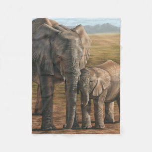 Elephant Fleece Blanket Deken