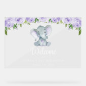 Eléphant, Fleurs violettes, Accueil pour le premie (Recto)