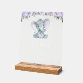 Elephant, Fleurs violettes, Baby shower Momosa Bar (Angle)
