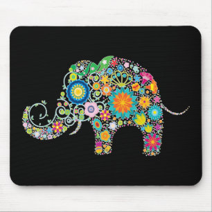 Elephant Floral Art Muismat