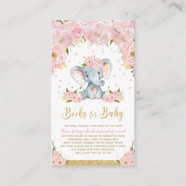 Elephant Floral Baby shower brengt boek mee Informatiekaartje