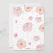 Eléphant Floral Baby shower Invitation fille (Dos)