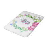 Elephant Floral Bathroom Bath Mat (Gekanteld)