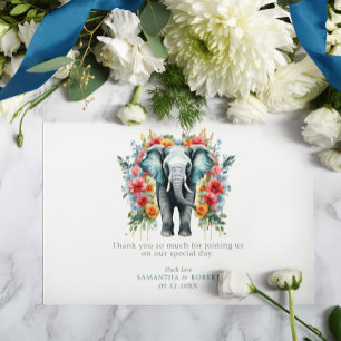 Éléphant Floral Bay Blue et Blanc Merci