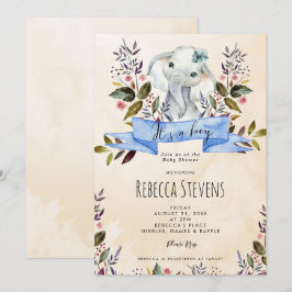 Elephant floral boy, baby shower-uitnodiging kaart