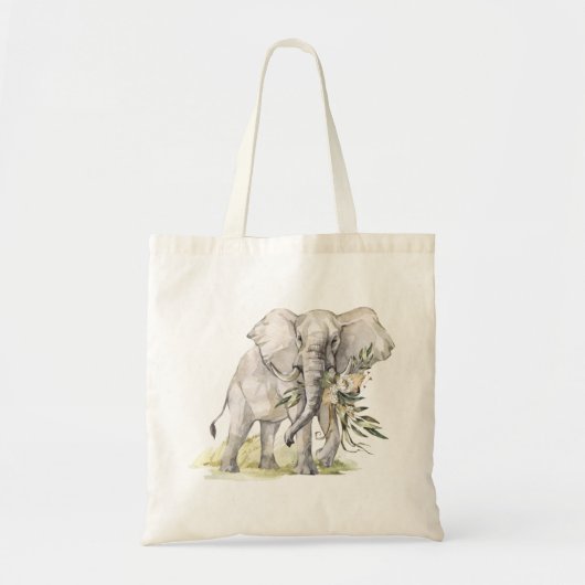 Elephant Floral Canvas tas (Voorkant)
