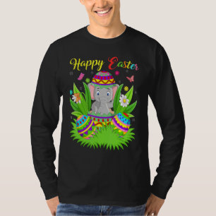 Elephant Floral Easter Egg Funny Elephant Easter T-shirt