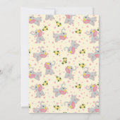 Elephant Floral First Birthday Party Kaart (Achterkant)