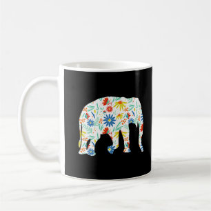 Elephant Flower Silhouette Cute Safari Koffiemok