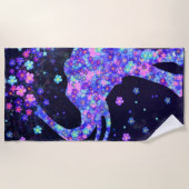 Elephant Flowers Beach Towel Spring Strandlaken (Voorkant)