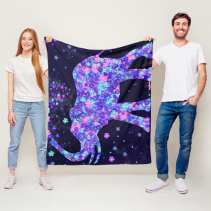 Elephant Flowers - Spring Joy Fleece Deken