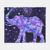 Elephant Flowers - Spring Joy Fleece Deken (Voorkant (Horizontaal))