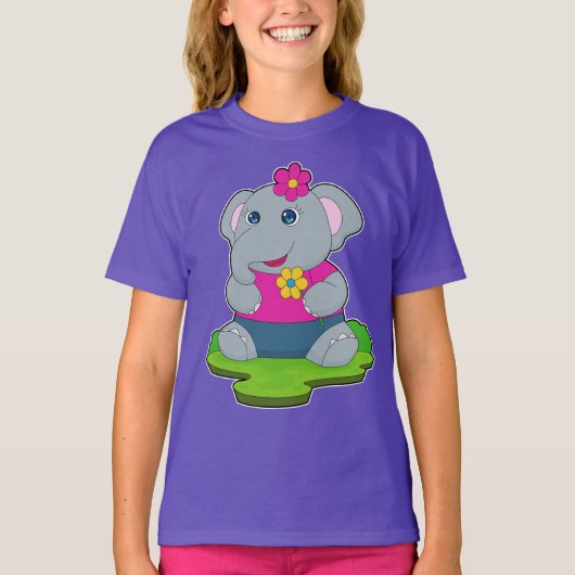Elephant Flowers T-shirt (Voorkant)