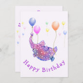 Elephant Flying Kaart (Voorkant / Achterkant)