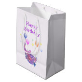 Elephant Flying met Balloons Gift Bag Medium Cadeauzakje (Achterkant Gekanteld)