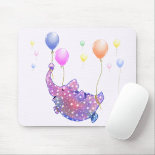 Elephant Flying with Colorful Balloons Muismat