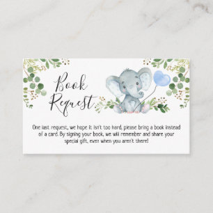 Elephant Foliage Baby shower Book Request Informatiekaartje