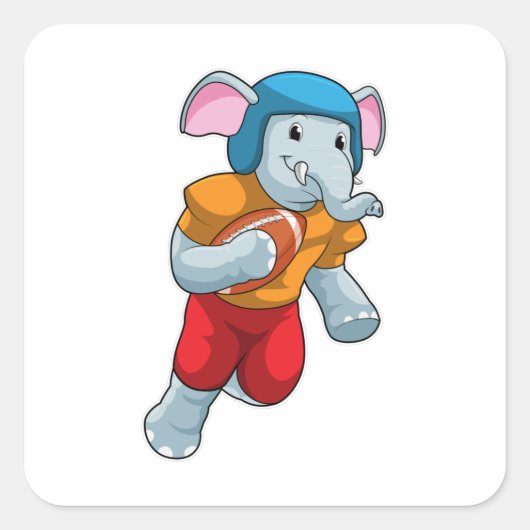 Elephant Football Sports Vierkante Sticker (Voorkant)