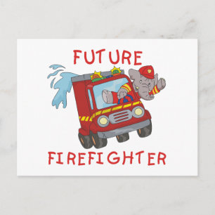 Elephant Future Firefighter Tshirts and Gifts Briefkaart