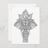 Elephant geïnspireerd briefkaart (Voorkant / Achterkant)